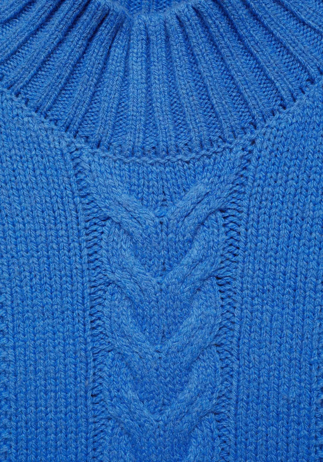 Perkins-neck braided sweater - Bright Blue