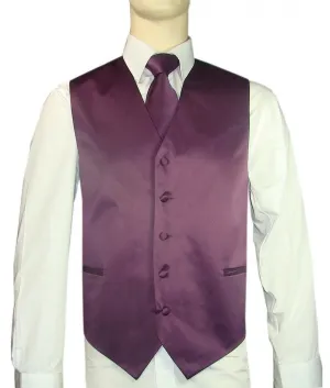 Plum Vest and Tie Set