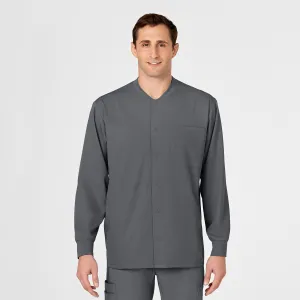 PRO Men's Snap Front Scrub Jacket - Pewter