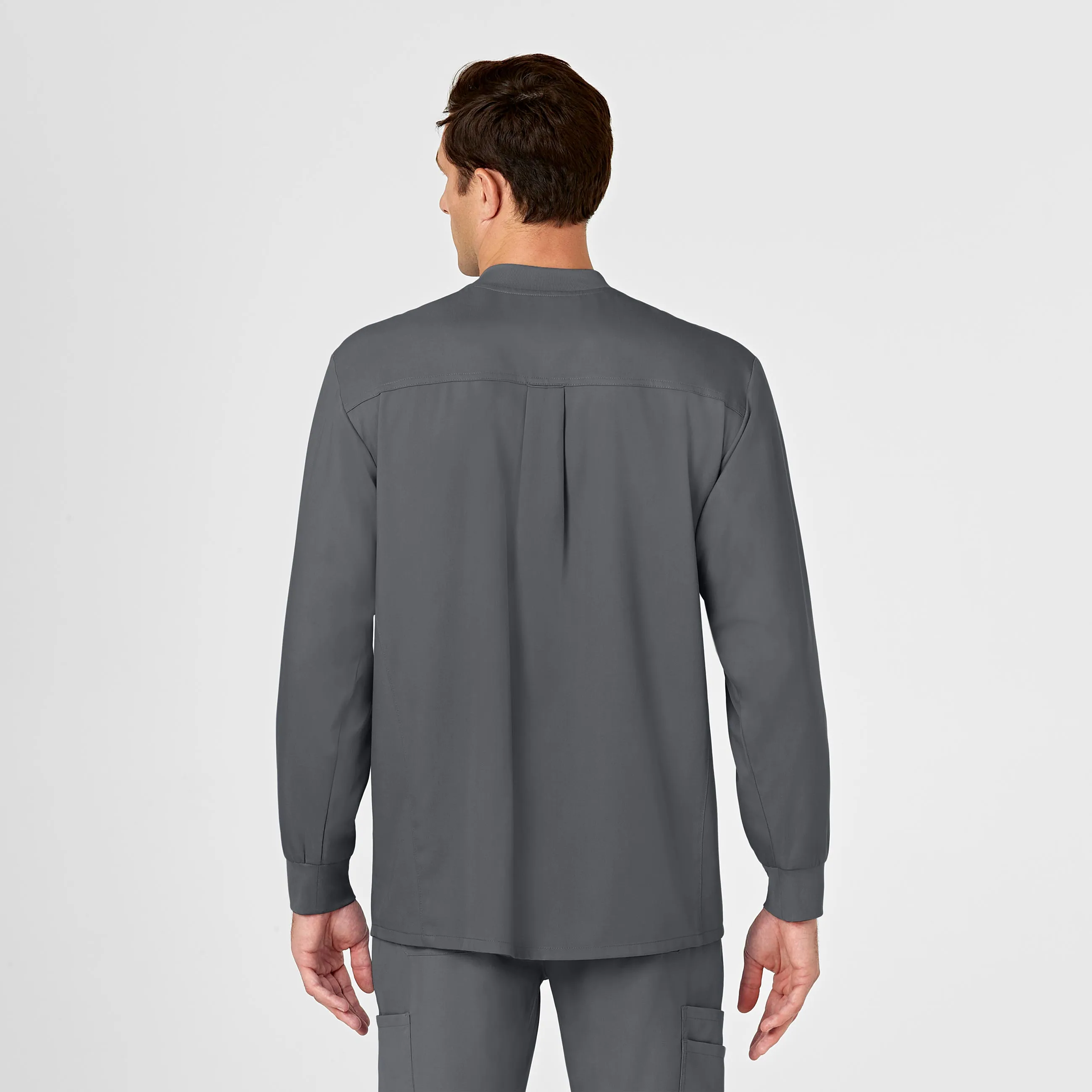 PRO Men's Snap Front Scrub Jacket - Pewter