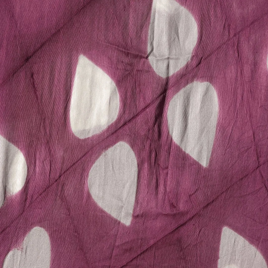 Purple Tie Dye Silk Chanderi Fabric