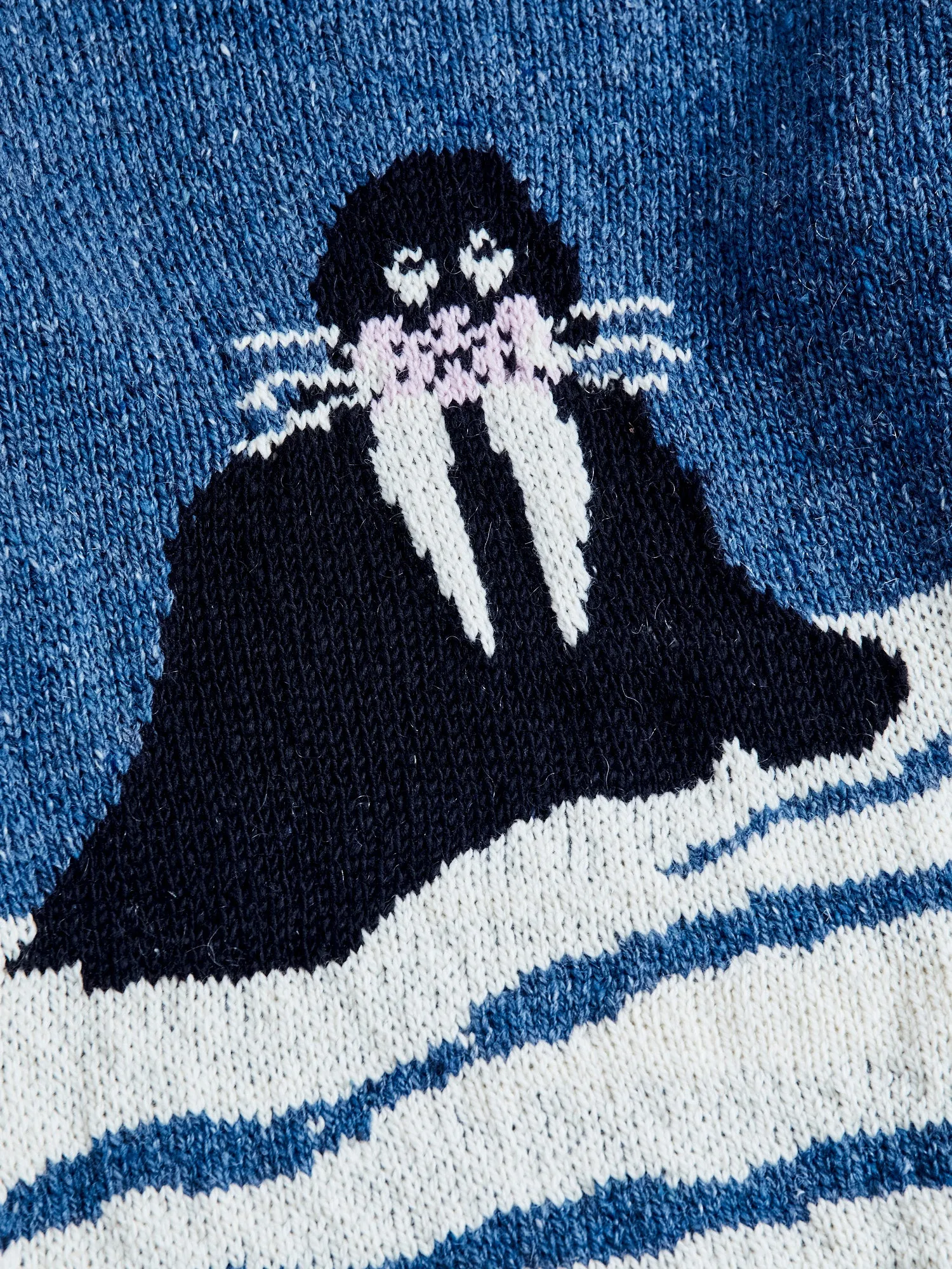 "Best Walrus In Town" Wool Sweater in Blue