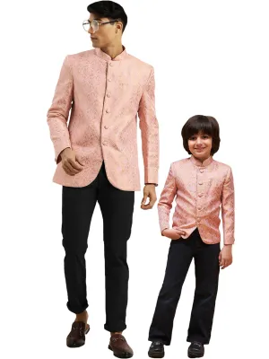 Silk Banarasi Pink Jodhpuri Set