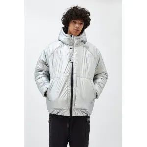 Silver Shinny Reflective Hooded Jacket