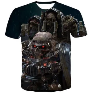 Skull T shirts Men Metal T-shirts Graphic Military T-shirts 3d Punk Rock Tshirt Anime Hip Hop Tshirt Printed Short Sleeve