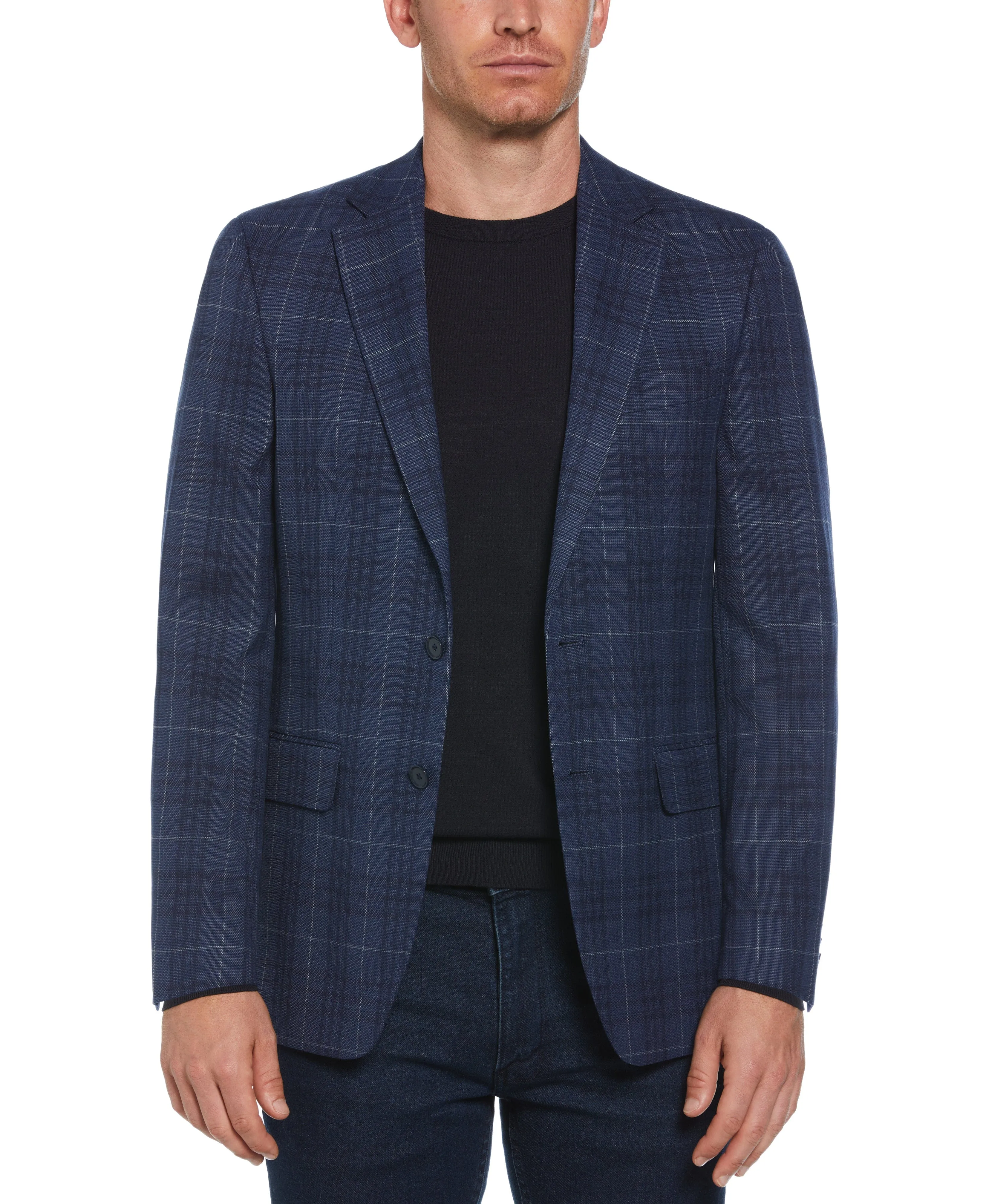 Slim Fit Plaid Sport Jacket