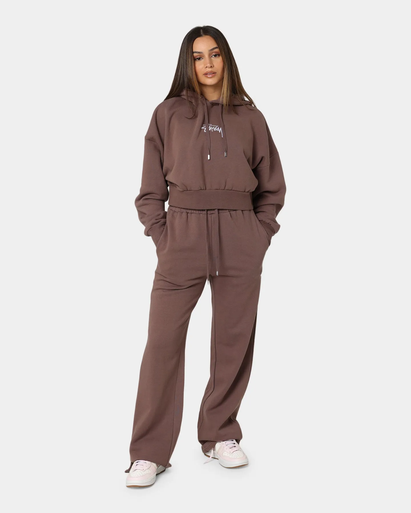 Stussy Women's Stock Wide Leg Trackpants Brown