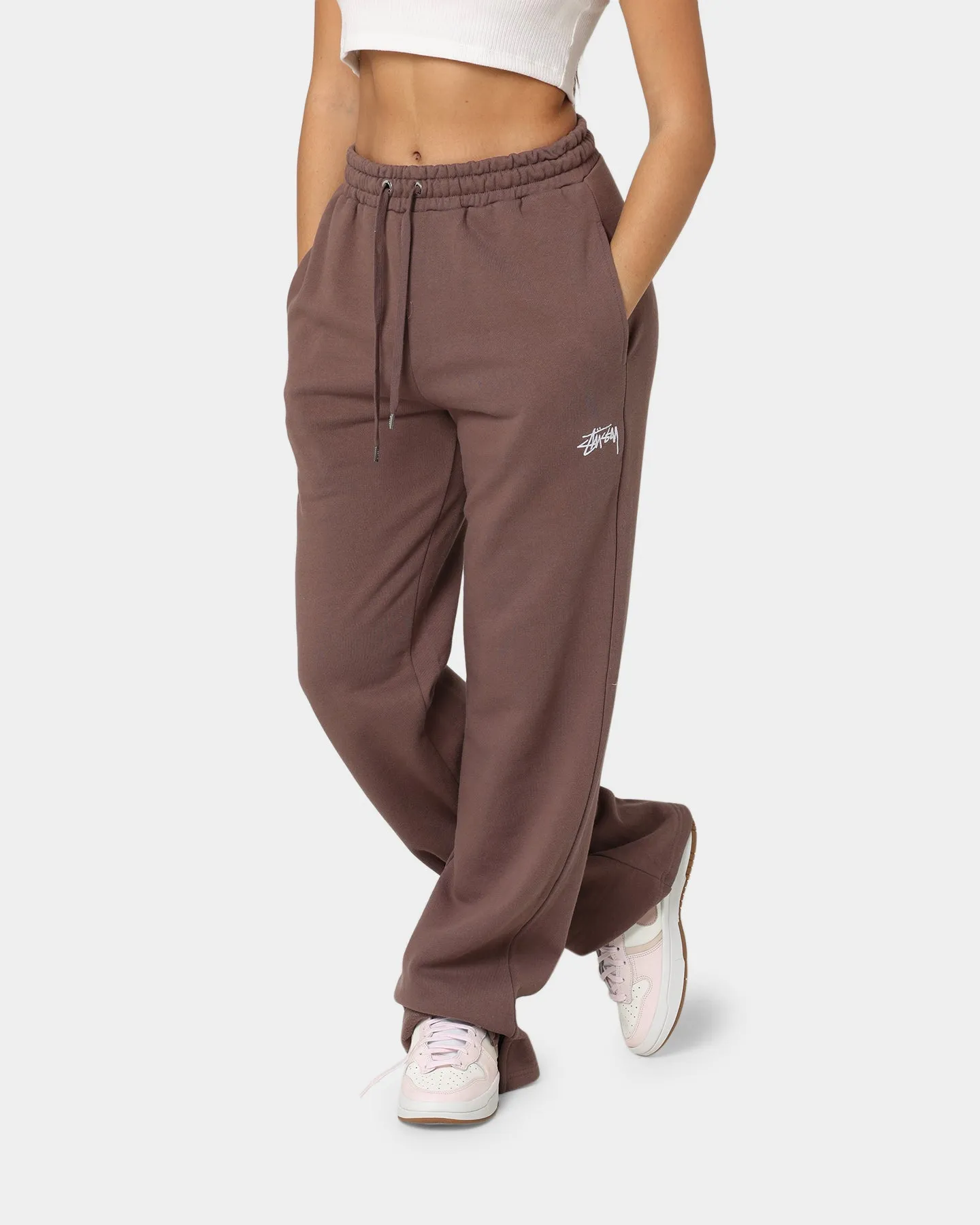 Stussy Women's Stock Wide Leg Trackpants Brown