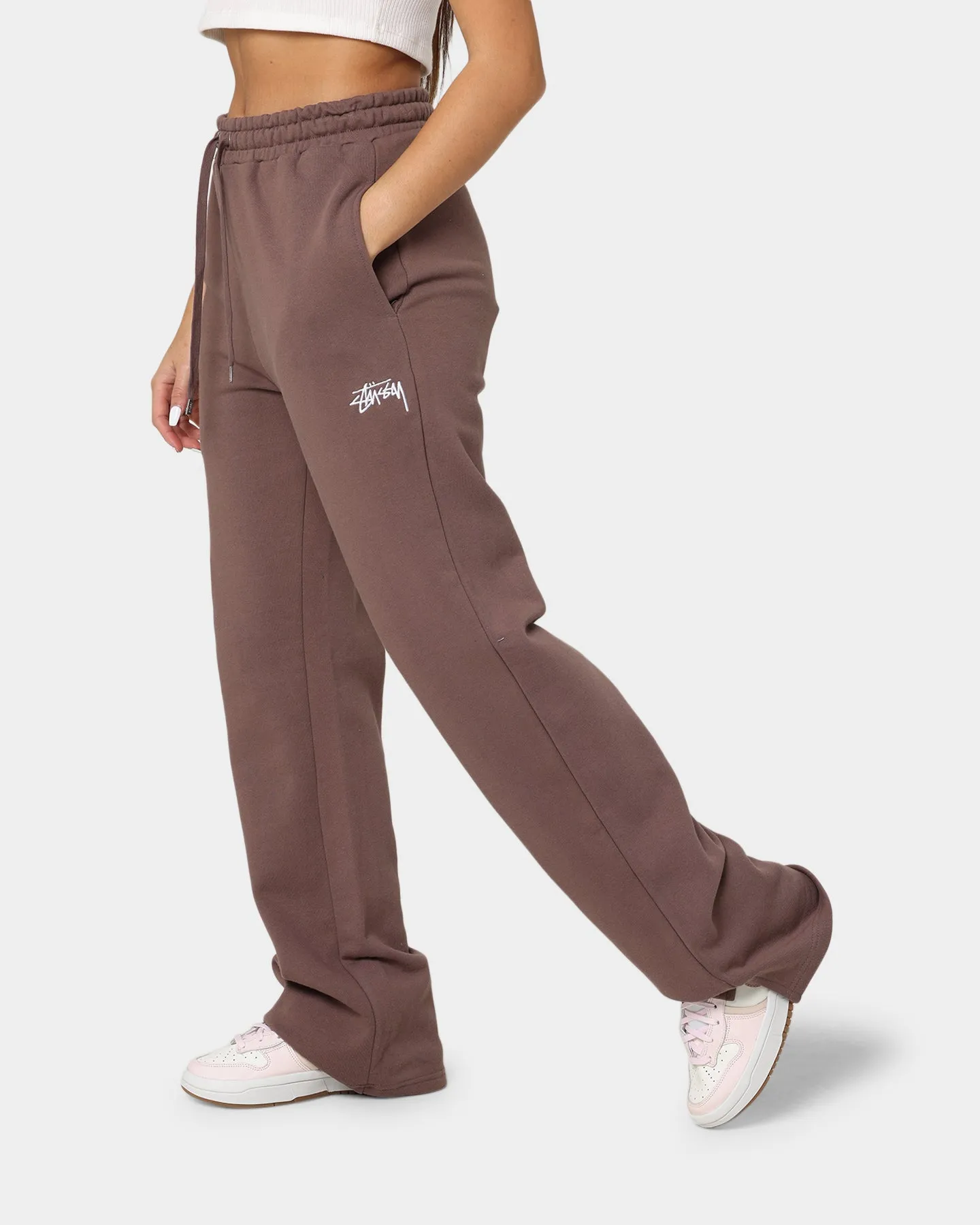 Stussy Women's Stock Wide Leg Trackpants Brown