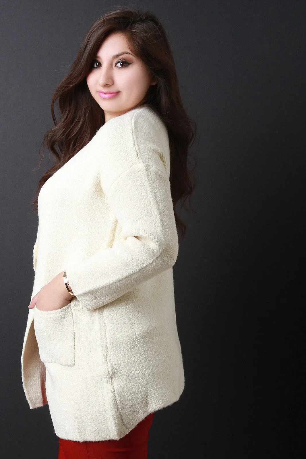 Thick Knit Two Button Coat