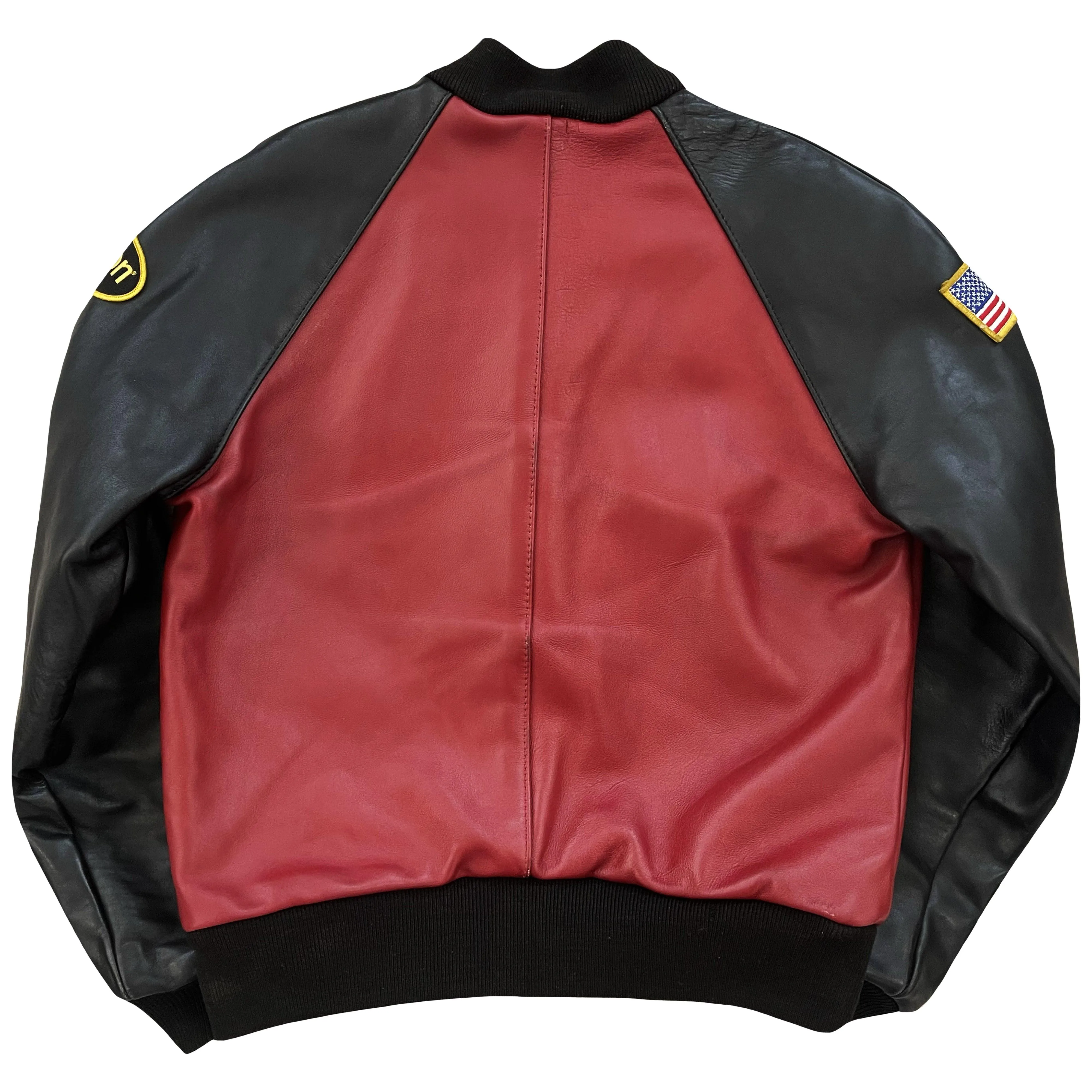 Vanson Leathers Race Team Leather Bomber Jacket - S