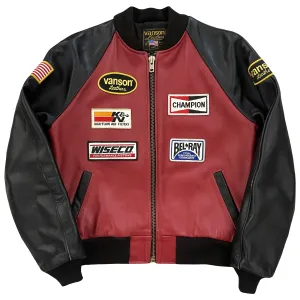 Vanson Leathers Race Team Leather Bomber Jacket - S