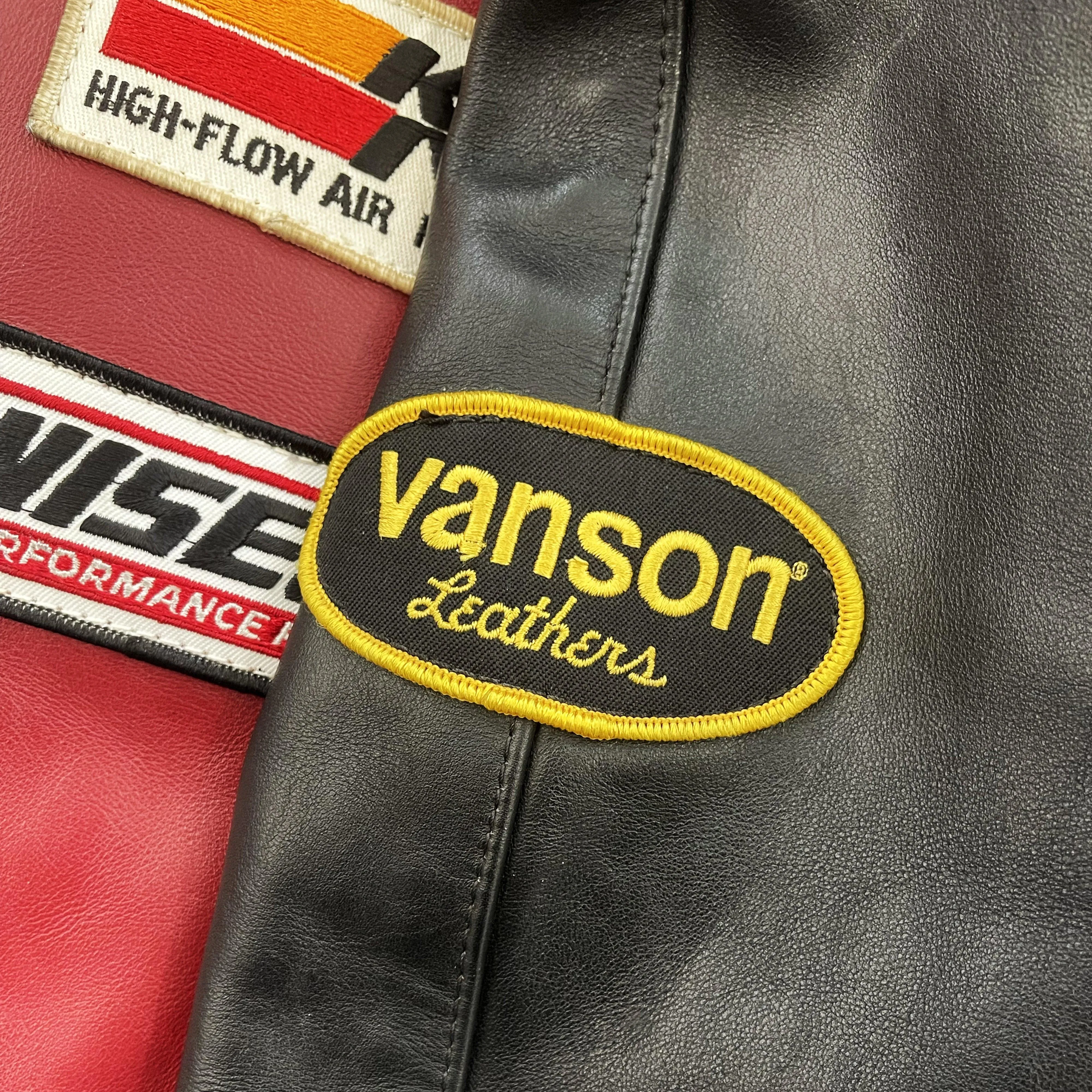 Vanson Leathers Race Team Leather Bomber Jacket - S