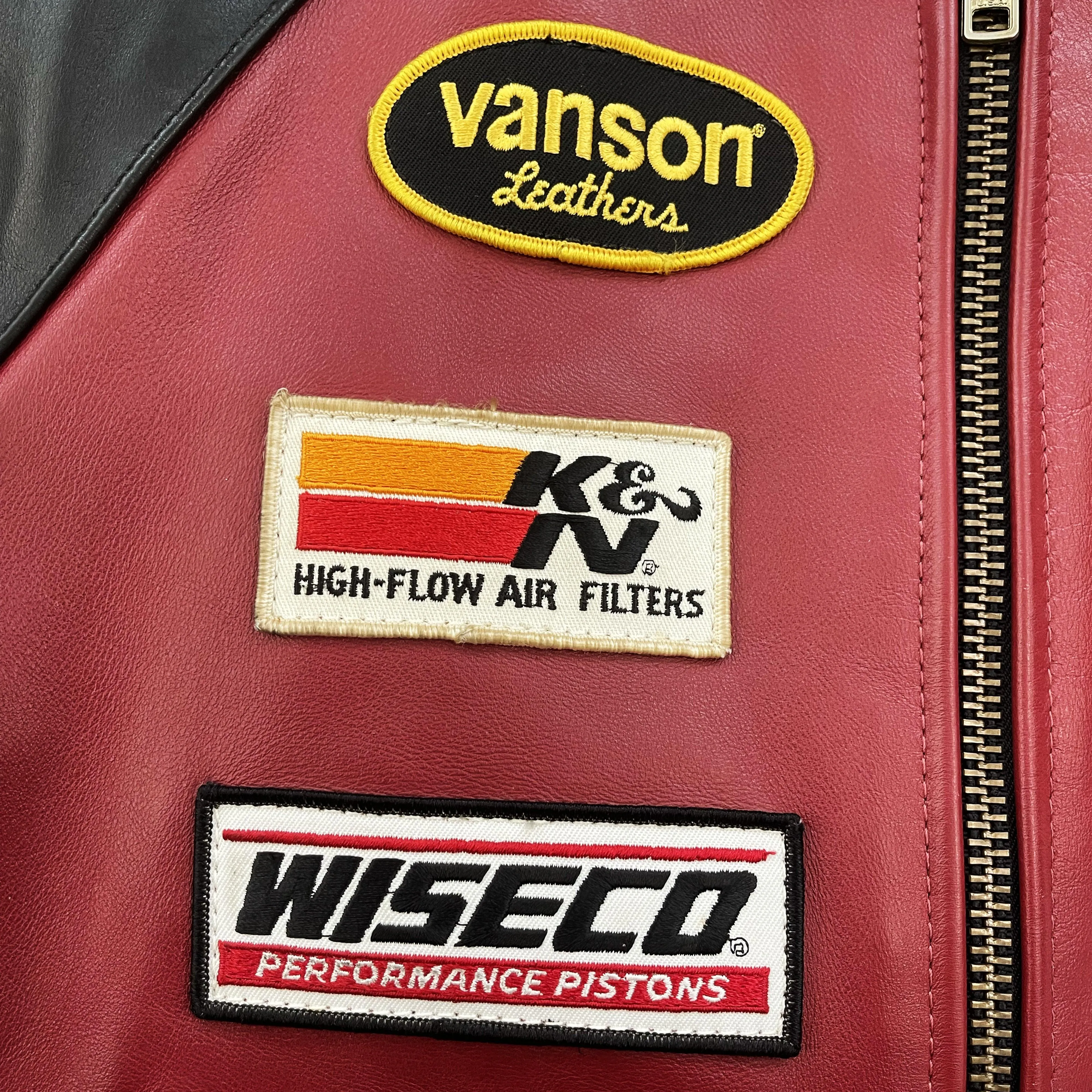 Vanson Leathers Race Team Leather Bomber Jacket - S