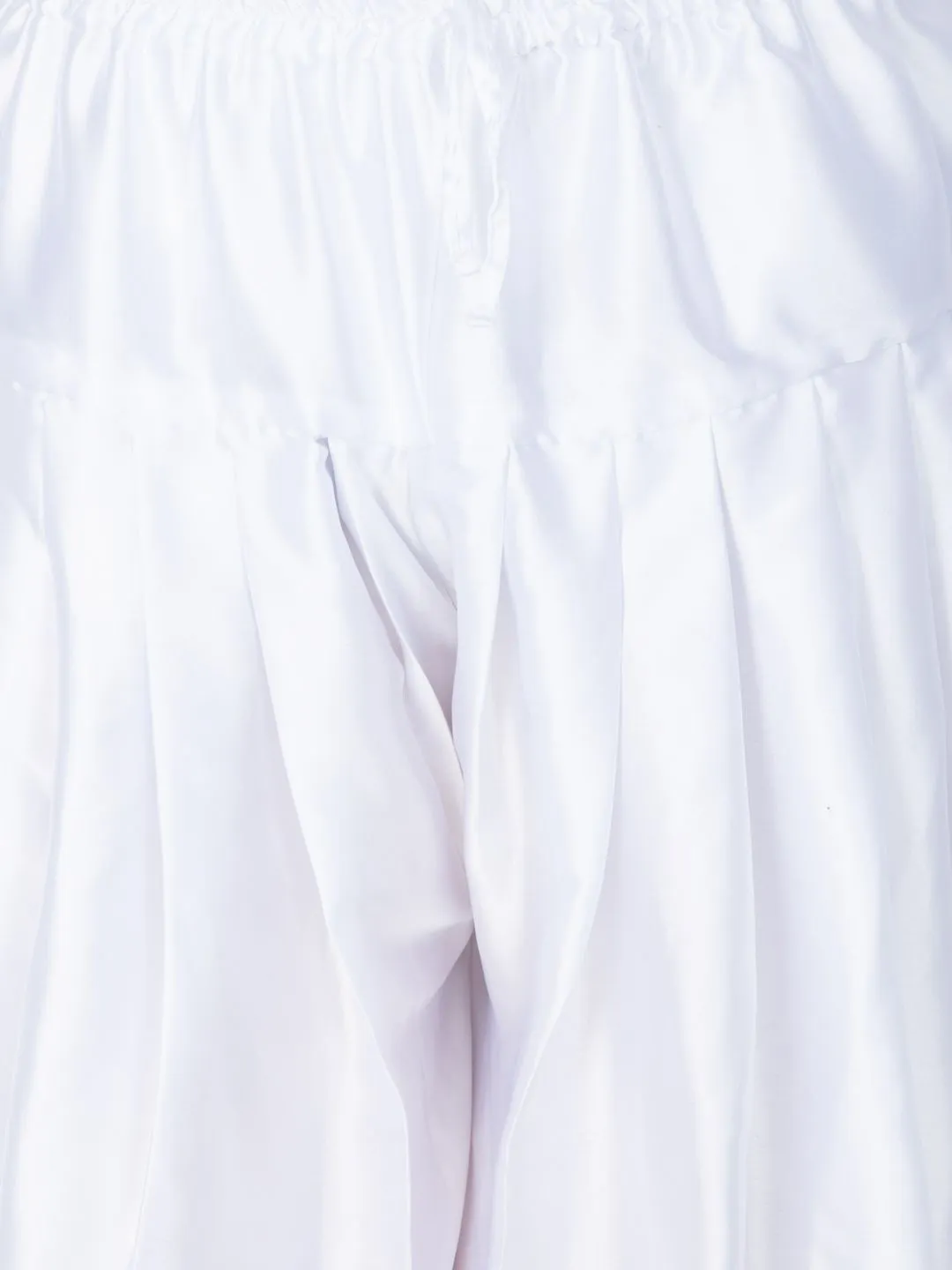 VASTRAMAY Men's White Satin Dhoti