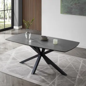 Verona Grey 150cm Ceramic Dining Table, 4-6 Seater