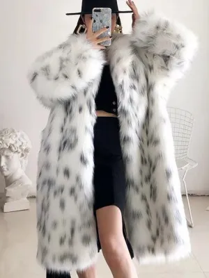 Women Winter New Faux Fox Fur Coat