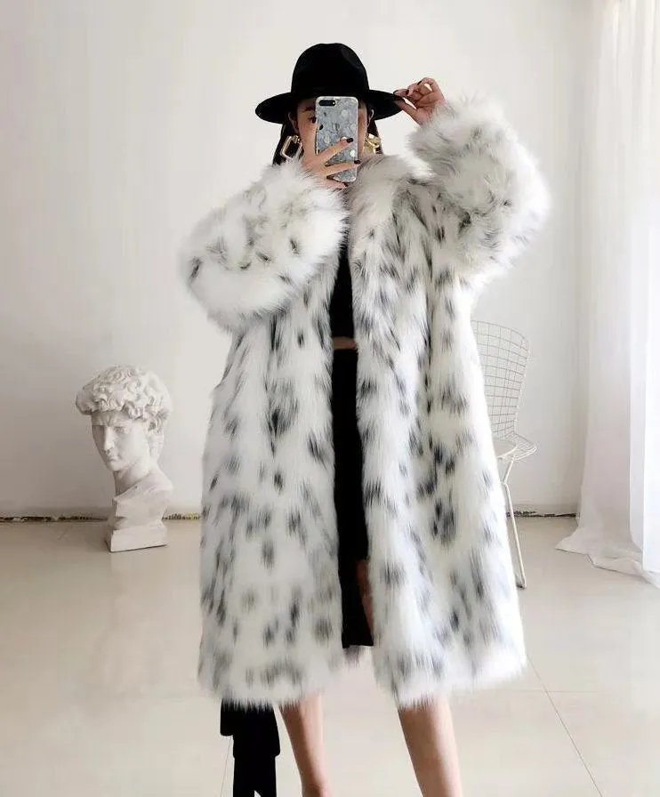 Women Winter New Faux Fox Fur Coat