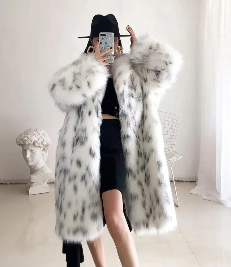 Women Winter New Faux Fox Fur Coat