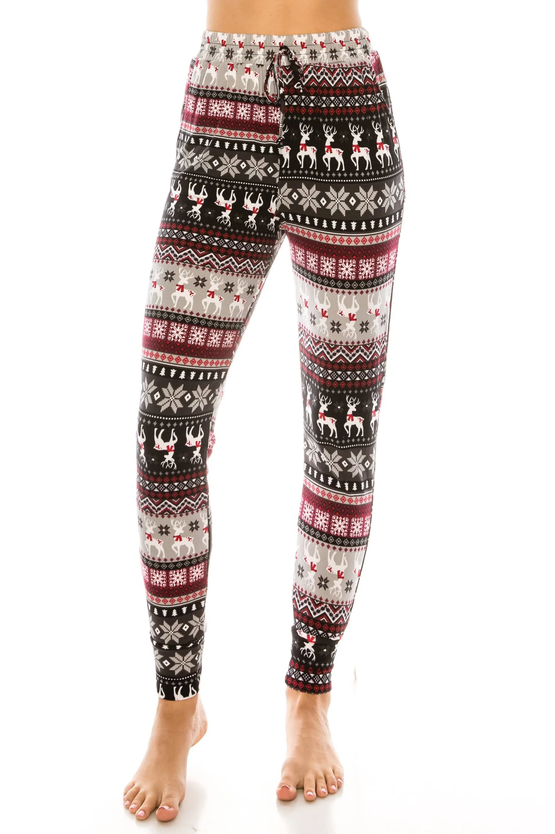 Women's Cozy Christmas Fleece-Lined 2-Piece Matching Jogger Sets