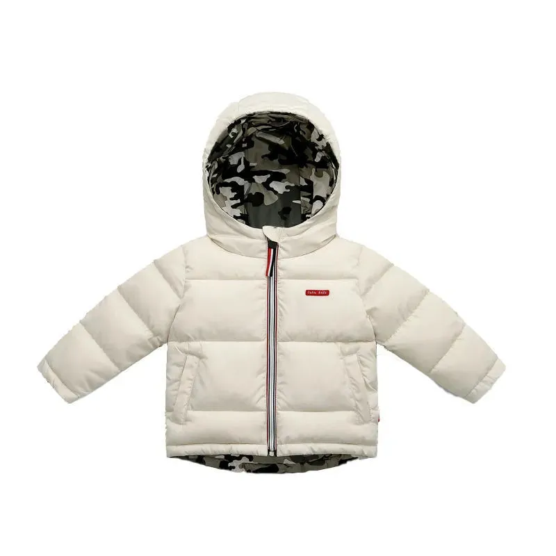 Y Double Sided Camo & White Puffer Jacket 11793